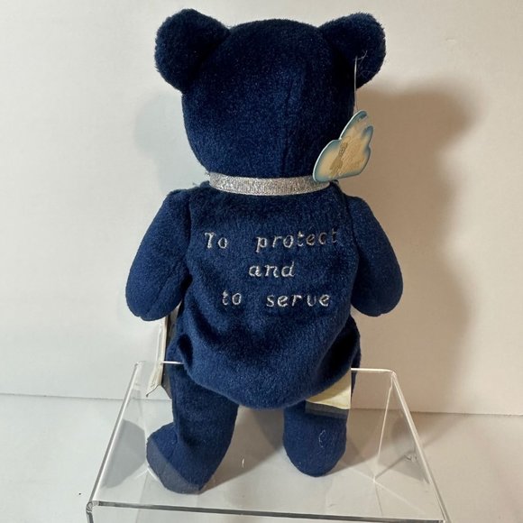 Vintage Holy Bears God Bless Our Police Stuffed Plush Blue 9" Teddy Bear w/Tags - Picture 5 of 9
